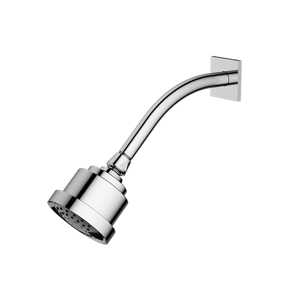 Cylindrical Shower Head with Arm and Square Flange