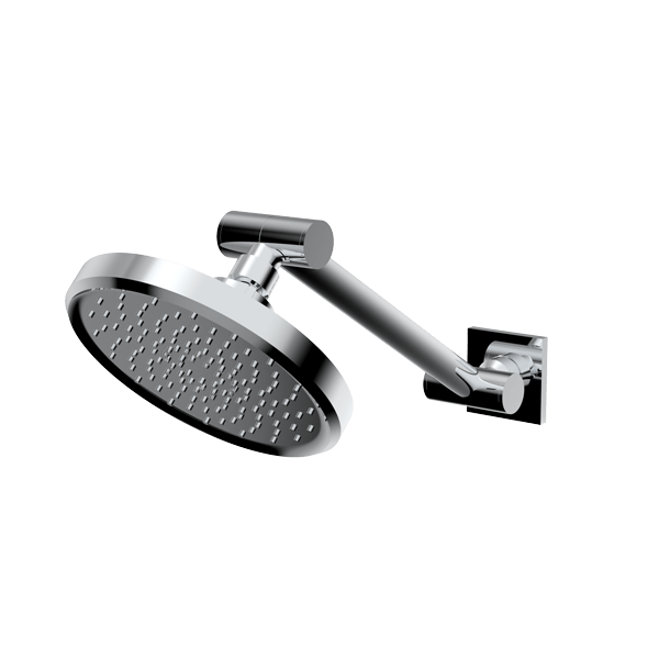 6″ Single Function Showerhead with Adjustable Arm and Flange