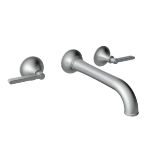 Lattice Wall Mount Widespread Faucet-Satin Nickel