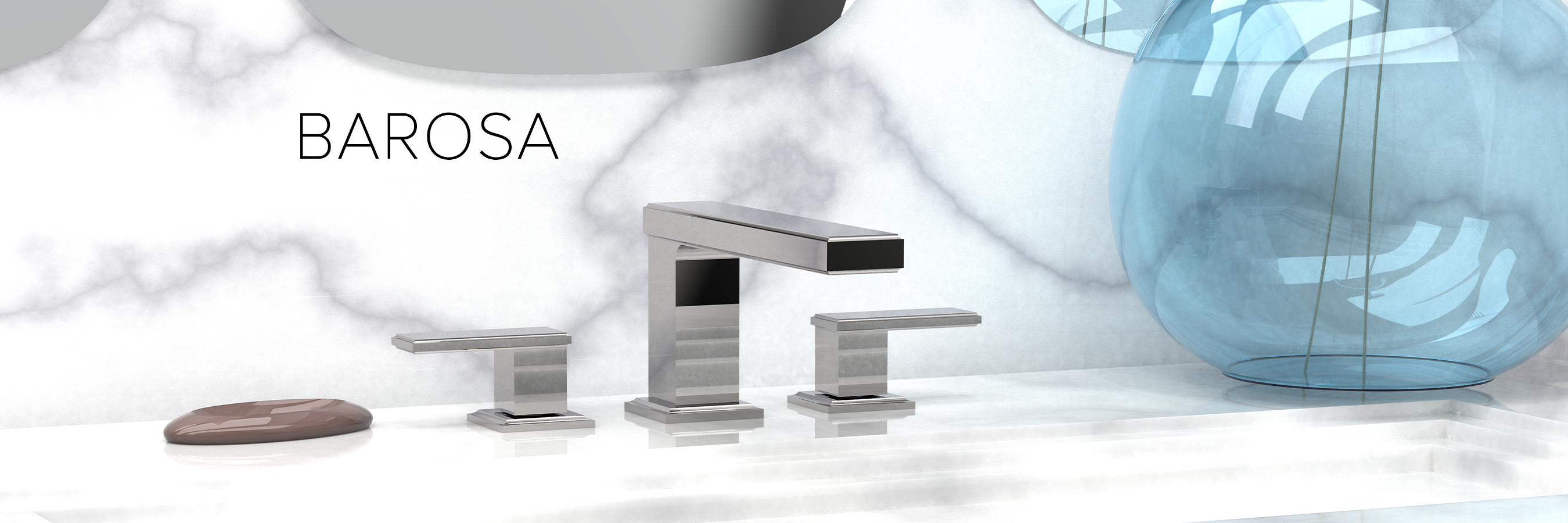 Santec Faucet Square luxury lavatory widespread minimalist design all brass