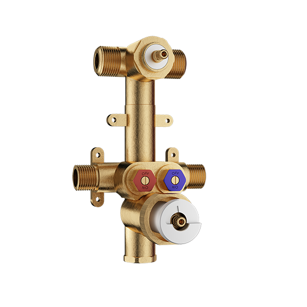 (Shared Function) 1/2” Thermostatic Valve with  Volume Control and 2-Way Diverter