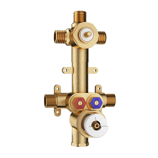 (Non-Shared Function) 1/2” Thermostatic Valve with Volume Control and 3-Way Diverter