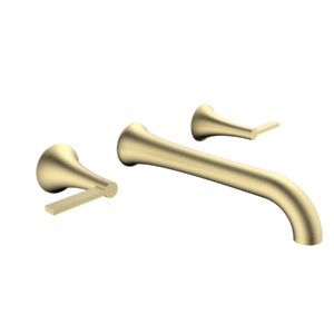 Liza Wall Mount Widespread Faucet - Satin Brass