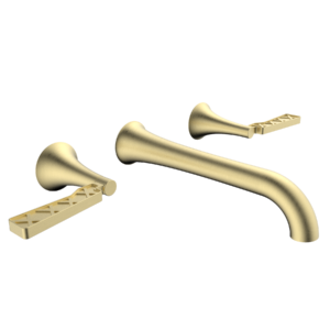 Liza Wall Mount Widespread Faucet - Satin Brass (XL)