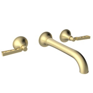 Lattice Wall Mount Widespread Faucet (LX) Satin Brass