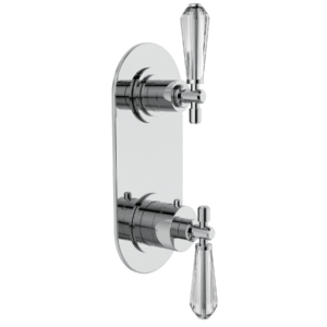 Trim - 1/2" Thermostatic Trim with One Way Volume Control with Crystal Levers